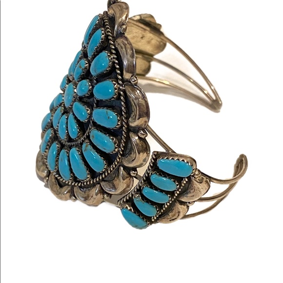 Sterling Silver turquoise cuff bracelet - Picture 4 of 4